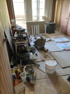 Bedroom during Ensuite Renovation